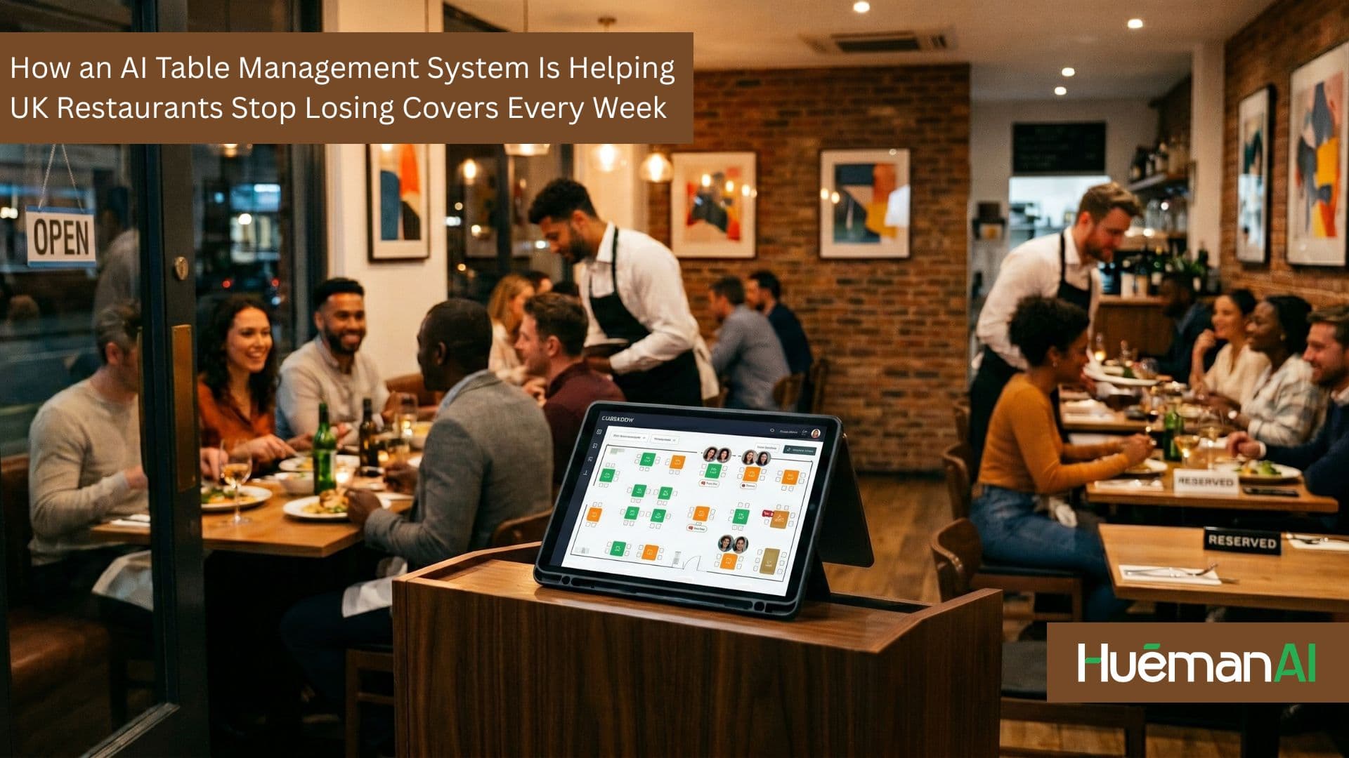 Westland Cafe case study results: +56% sales, +63% covers, 3× bookings with huemanAI