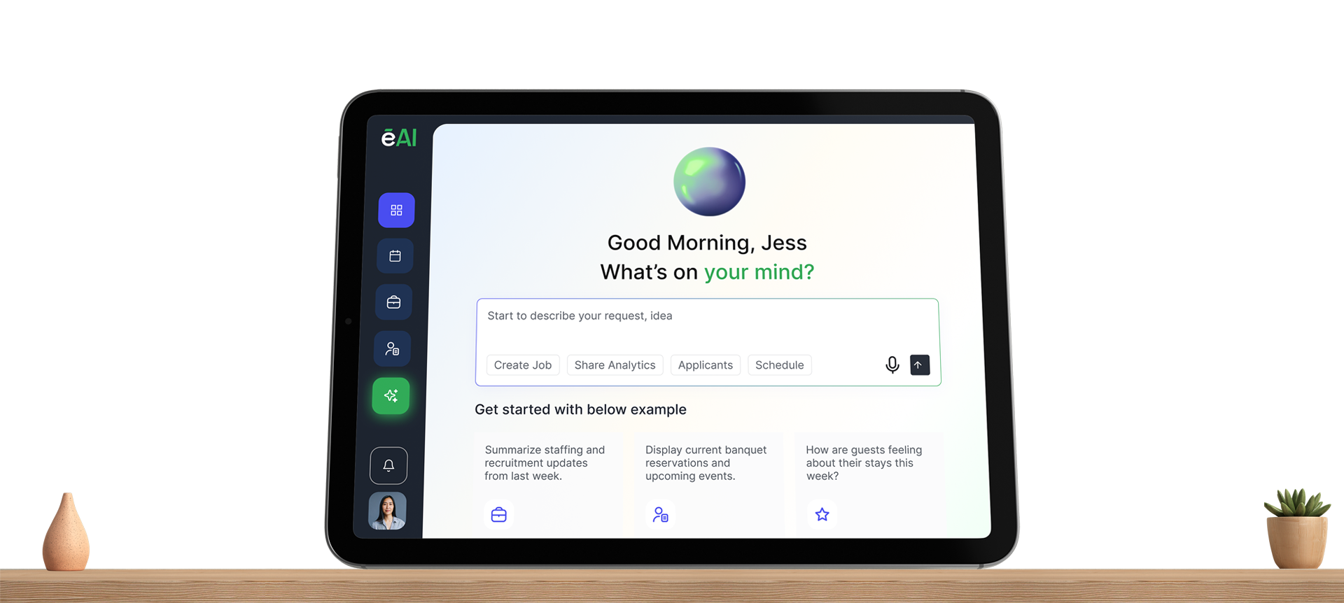 AI Hospitality Platform Dashboard Interface